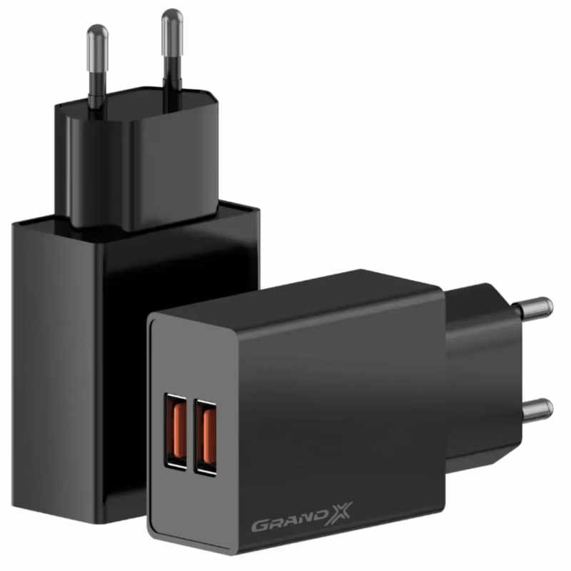 Зарядное устройство Grand-X 5V 2.1A USB Black (CH-15B)