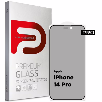 Скло захисне Armorstandart Pro Anti-spy Matte Apple iPhone 14 Pro Black (ARM68604)