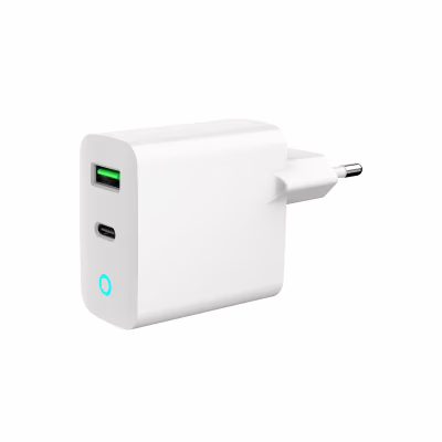 Зарядное устройство Gembird 1xUSB-A + 1 Type-C (PD20Вт + QC3.0 18Вт) white (TA-UC-PDQC20L-W-01)