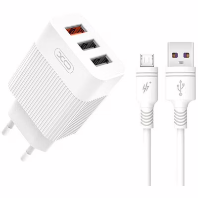 Зарядний пристрій XO L72 QC3.0 3USB +micro (XO-L72-MCR)