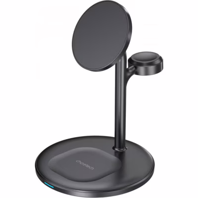 Зарядное устройство Choetech 15W 3-in-1 Magnetic Wireless Fast Charger black (T585-F-101-CCBK)