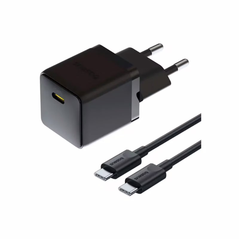 Зарядний пристрій Baseus Palm Fast Charger 1C 20W + Cable 1.0m Type-C 60W black (P10111602113-01)