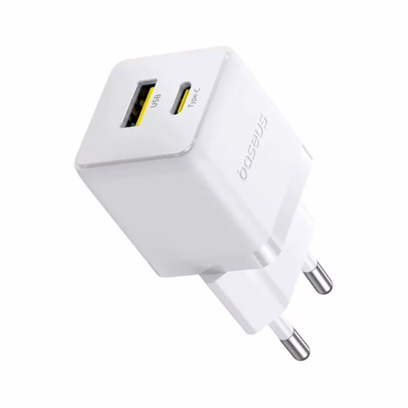 Зарядное устройство Baseus Palm Fast Charger C+U 20W moon white (P10111608213-00)