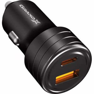 Зарядний пристрій Grand-X CH-30B 30W 1xUSB + 1xUSB-C PD + QC3.0 AFC FCP SCP VOOC Black (CH-30B)