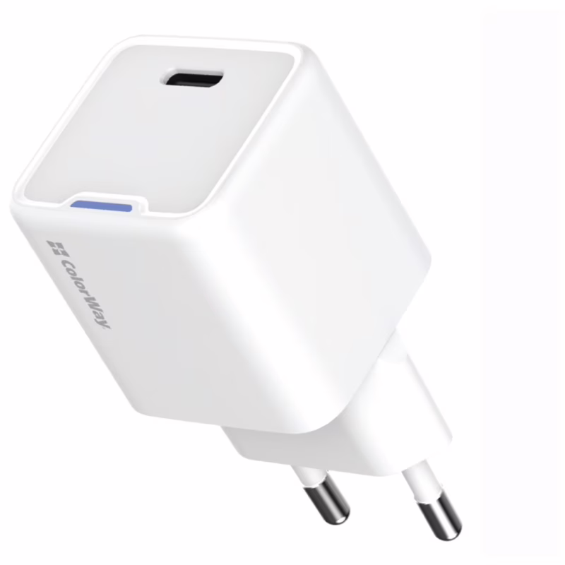 Зарядний пристрій ColorWay C101C GaN Mini 20W PD PPS USB-C white (CW-CHS059PD-WT)