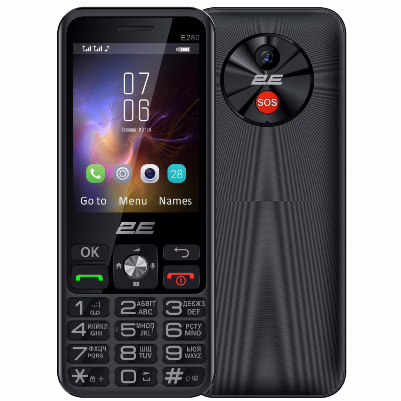 Мобільний телефон 2E E280 2025 Black (694743656220)