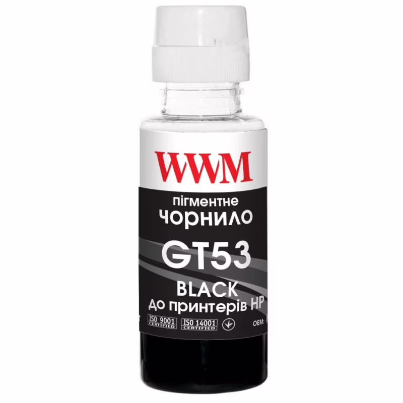 Чорнило WWM HP GT53 100г Black Pigment, для Ink Tank 115/315/319 (H53BP)