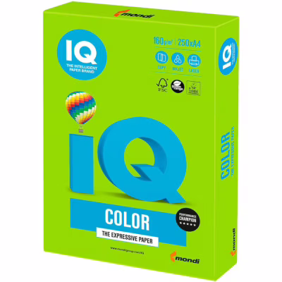 Папір IQ color А4 160g 250sh Green, Bright, intensive Mondi (MA42/A4/160/IQ)