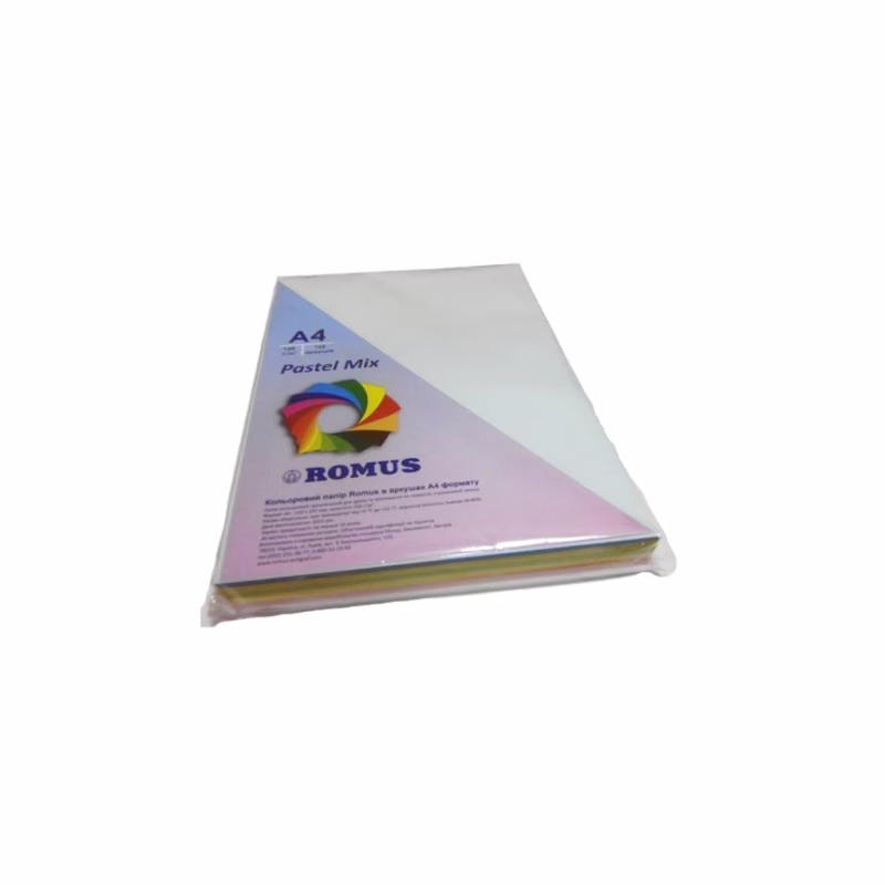 Бумага Romus A4 160 г/м2 125sh, 5colors, Mix Pastel (R50881)