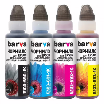 Чорнило Barva Epson 103, 4х100 мл, OneKey, 1K (E103-1K-MP)