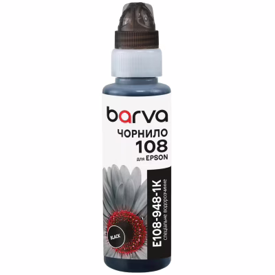 Чернила Barva Epson 108 100 мл, Black, флакон OneKey (1K) (E108-948-1K)