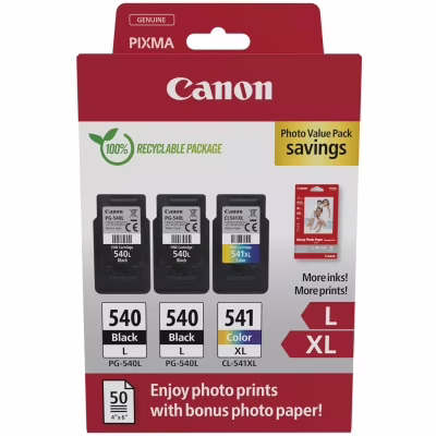 Картридж Canon PG-540 Multipack PG-540L*2/CL-541XL 2xBK, Color + GP-501 Glossy Paper (5224B015)