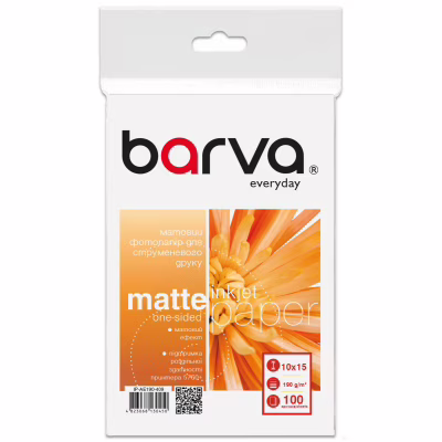 Фотопапір Barva 10x15, 190 g/m2, Everyday, Matte, 100c (IP-AE190-409)
