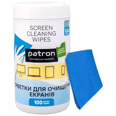Серветки Patron for TFT/PDA/LCD 100pcs F3-059 + microfiber 20х20cm (CS-PN-BUNDL-5)