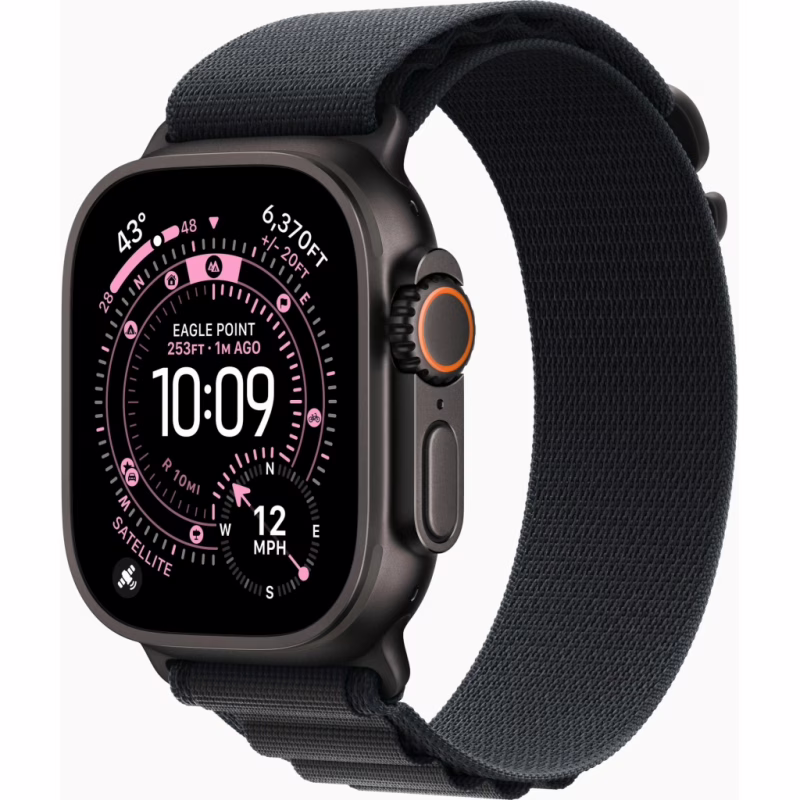 Смарт-годинник Apple Watch Ultra 3 GPS + Cellular 49mm Black Titanium Case with Black Alpine Loop - Large (MF0X4QP/A)