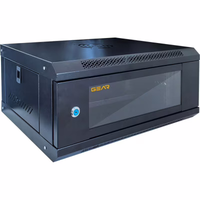 Шкаф настенный GEAR 4U 19'' 600x600x280 мм, black (GWMSN-4U-600-600)