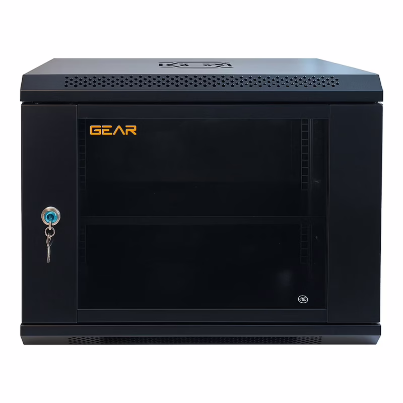 Шкаф настенный GEAR 9U 19" 600x450x500 мм, + полка 19", black (GWMSN-9U-600-450)