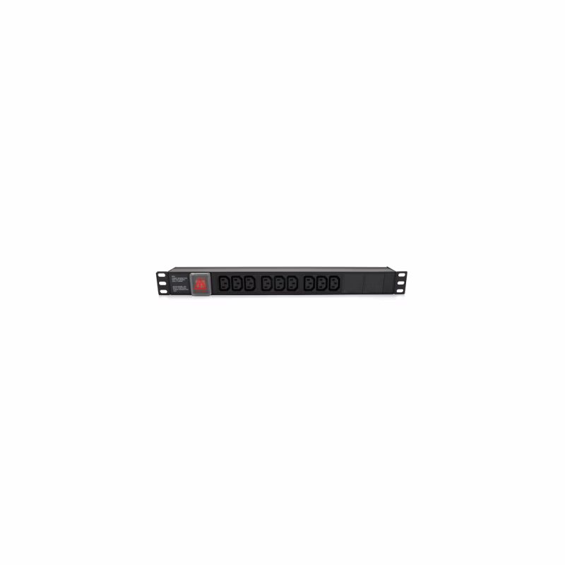 Силовий блок 19" 9 розеток С13, без кабеля, вимикач, метал. корпус Voltronic (PPX9PDUGR)