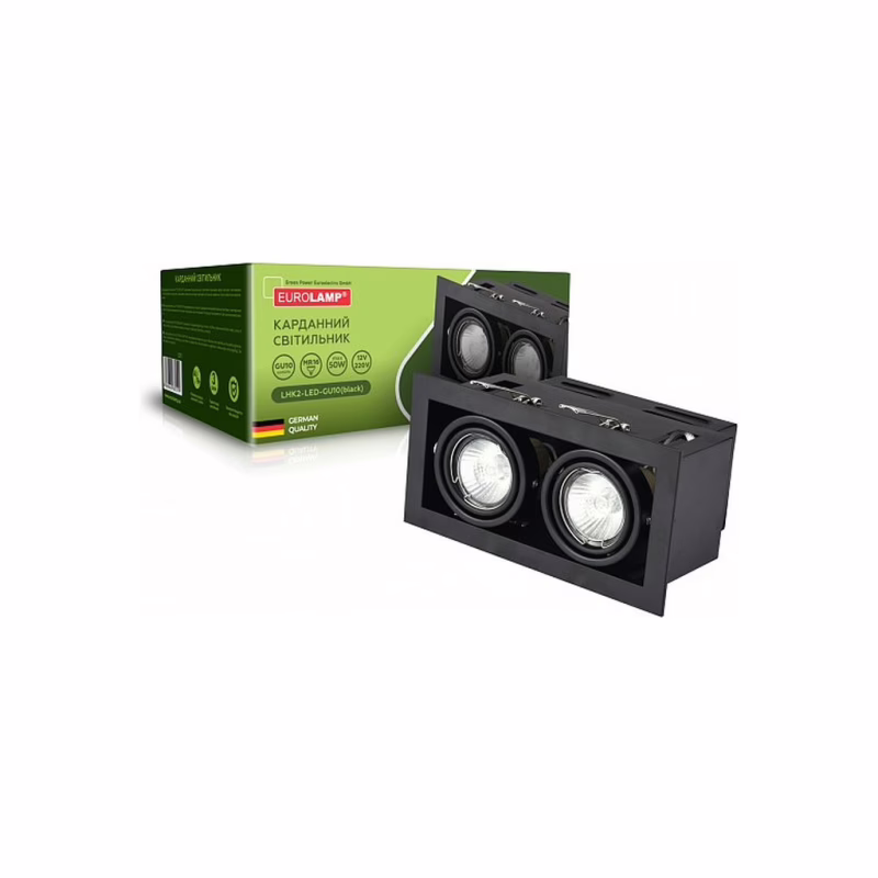 Світильник точковий Eurolamp LED GU10x2 black (LHK2-LED-GU10(black))
