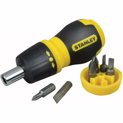 Набір викруток Stanley Multibit Stubby, реверсивна, з 6 змінними бітами (0-66-358)