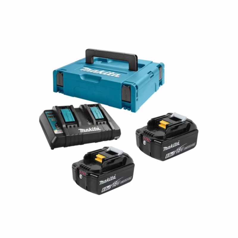 Набор аккумулятор + зарядное устройство Makita набір LXT (BL1860Bx2, DC18RD, Makpac3) (198077-8)