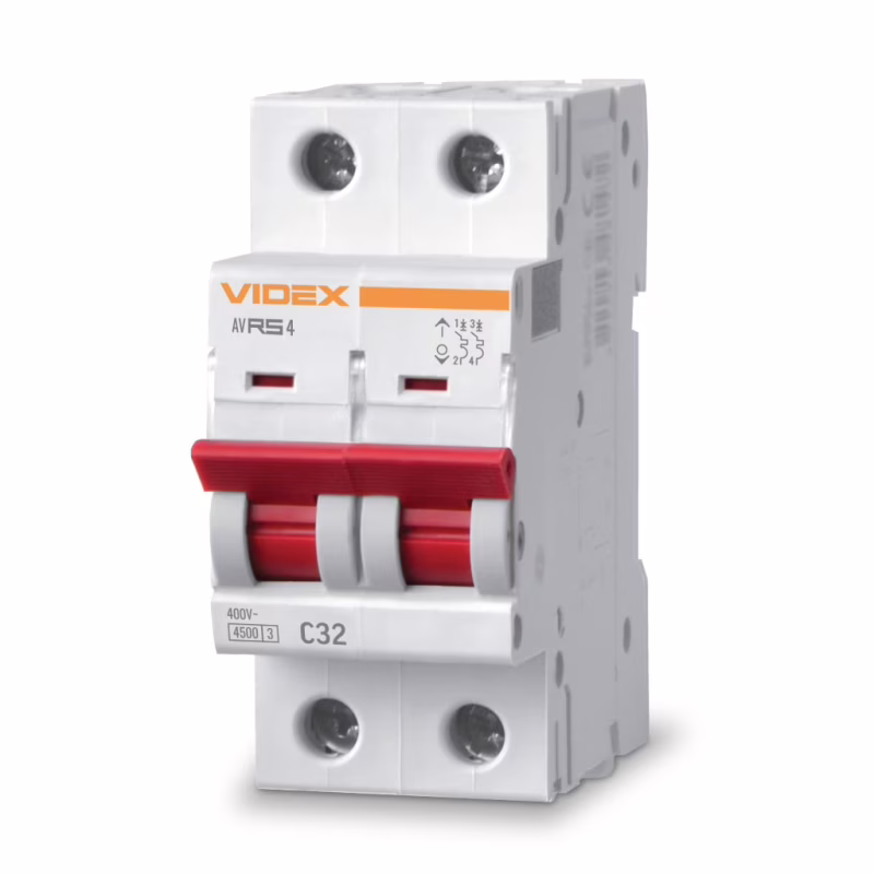 Автоматический выключатель Videx RS4 RESIST 2п 32А С 4,5кА (VF-RS4-AV2C32)