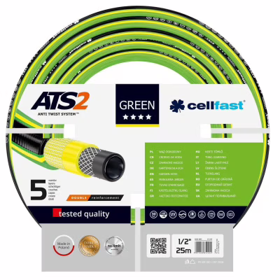 Поливочный шланг Cellfast GREEN ATS, 1/2", 25м, 5 слоев, до 30 Бар, -20…+60°C (15-100)