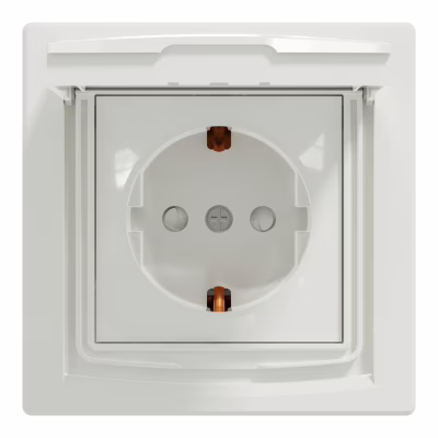 Розетка Schneider Electric ASFORA з кришкою IP44, біла (EPH3100321)