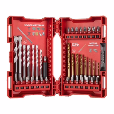 Набір свердл і біт Milwaukee SHOCKWAVE по металлу RedHEX TiN MM 5.5, 39 шт. (4932479853)