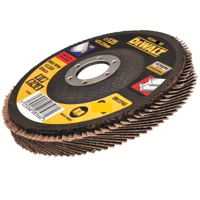 Круг зачистний DeWALT пелюстковий INOX Extreme, метал, 125x22.23 мм, G 80 мкм (DT30622)