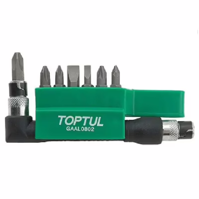 Набор бит Toptul с Г-образным переходником 1/4" 8шт. (GAAL0802)