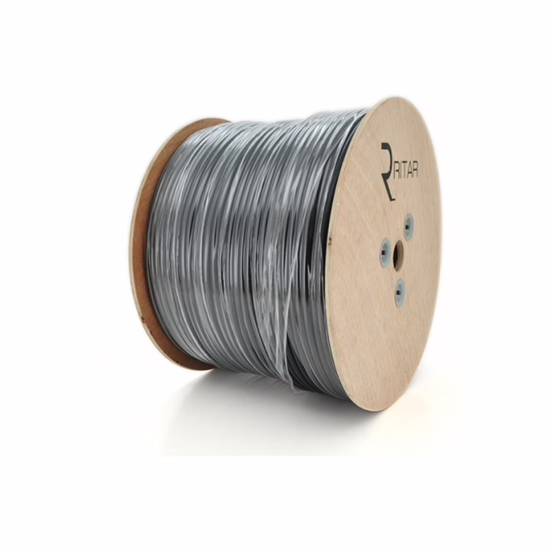 Кабель комбинированный Ritar RG59 75 Ом 0,81мм.CU, 64x0.12m CCA, 2x0.5mm2, black, 305м (B305-RG59CU+2x0.5mm C)