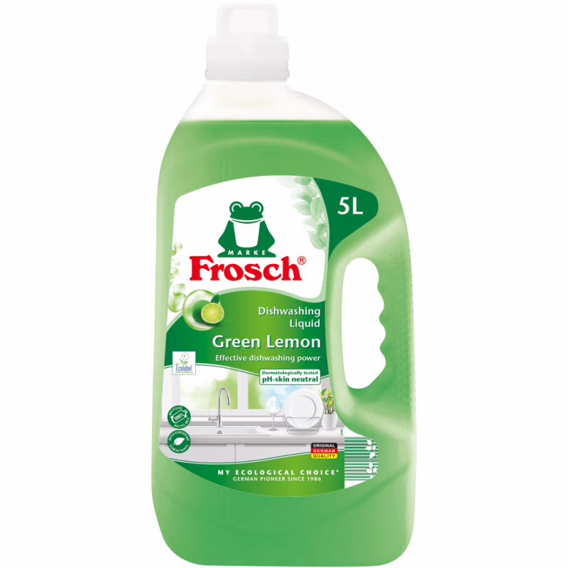 Засіб для ручного миття посуду Frosch Зелений лимон 5 л (4009175956156)