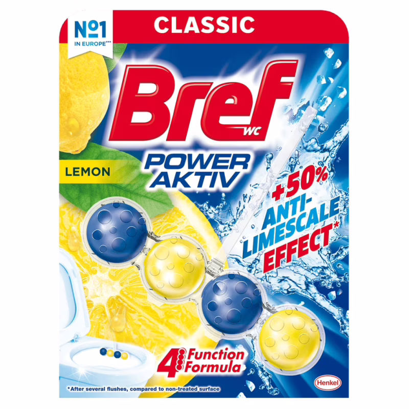 Туалетный блок Bref Сила Актив Лимон 50 г (9000100625289)