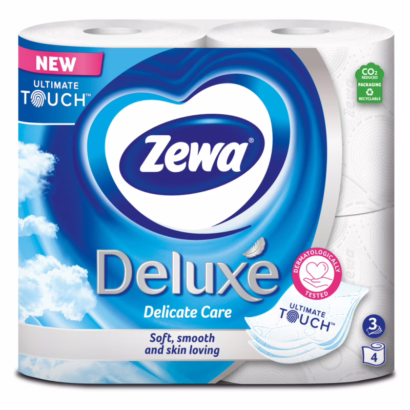 Туалетний папір Zewa Deluxe білий 3 шари 4 рулони (7322540313369)