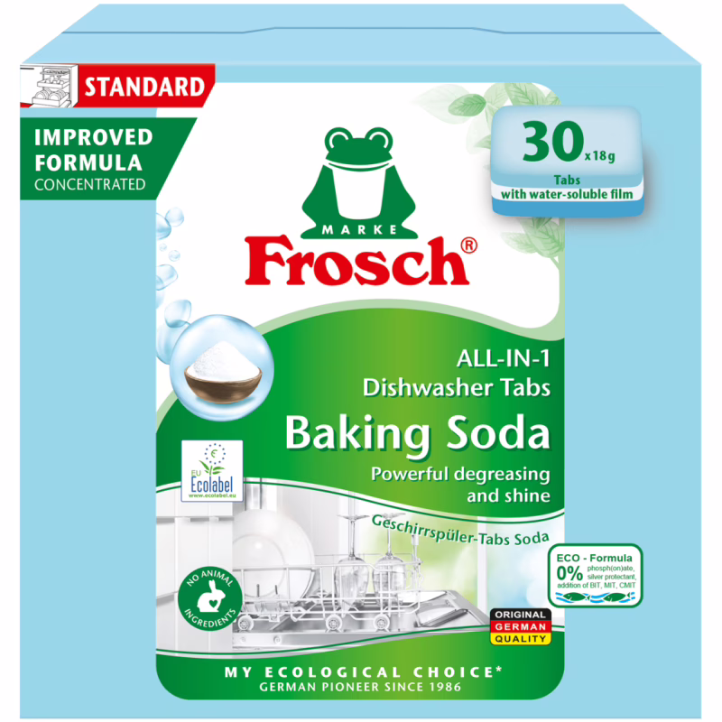 Таблетки для посудомийних машин Frosch Сода 30 шт. (4009175965059/4009175191908)