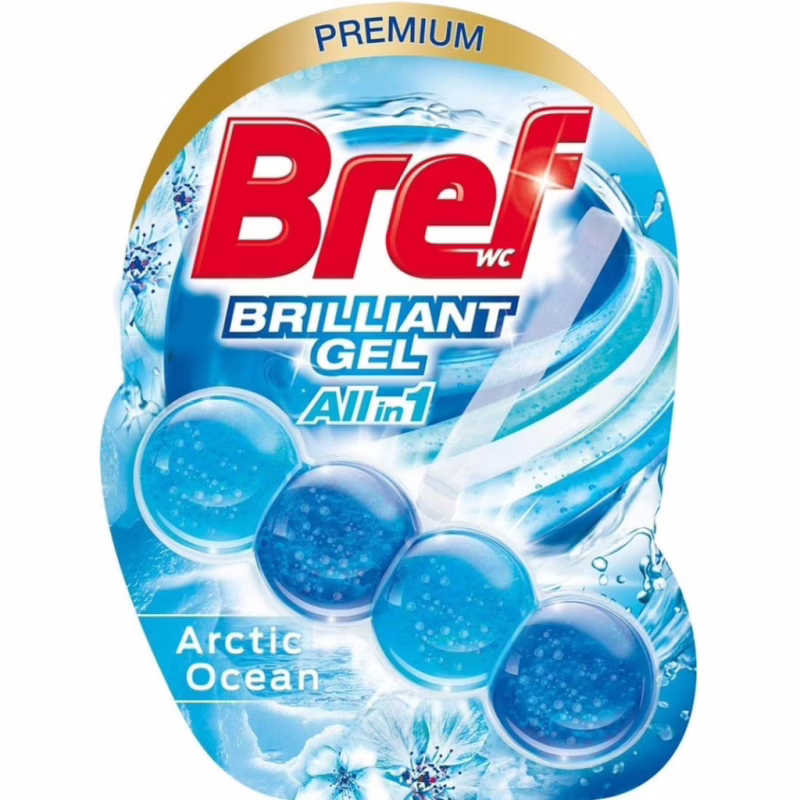 Туалетный блок Bref Блестящий гель Арктический океан 42 г (9000101508598)