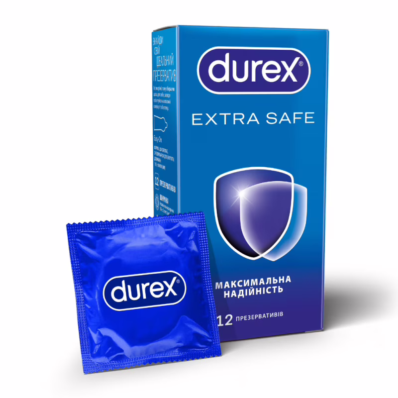 Презервативи Durex Extra Safe з силіконовою змазкою максимальна надійність 12 шт. (5010232954205)