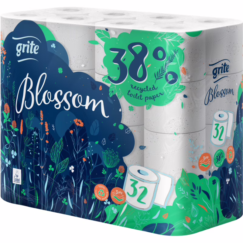 Туалетная бумага Grite Blossom 3 слоя 32 рулона (4770023346787/4770023348798)