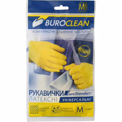 Перчатки хозяйственные Buroclean размер M 1 пара (4823078930736)