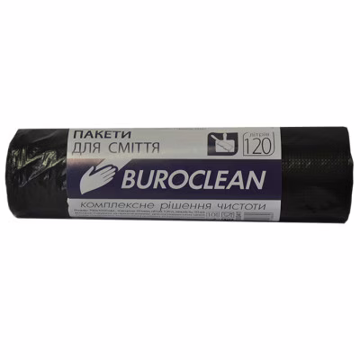 Пакети для сміття Buroclean чорні 120 л 10 шт. (4823078910660)