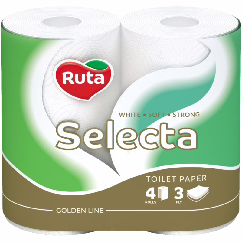 Туалетний папір Ruta Selecta 3 шари 4 рулони (4820023744387)