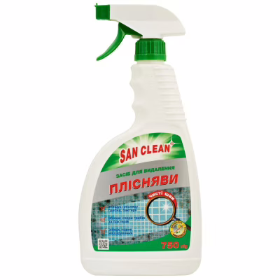 Спрей для чистки ванн San Clean для удаления плесени и грязи 750 г (4820003542514)