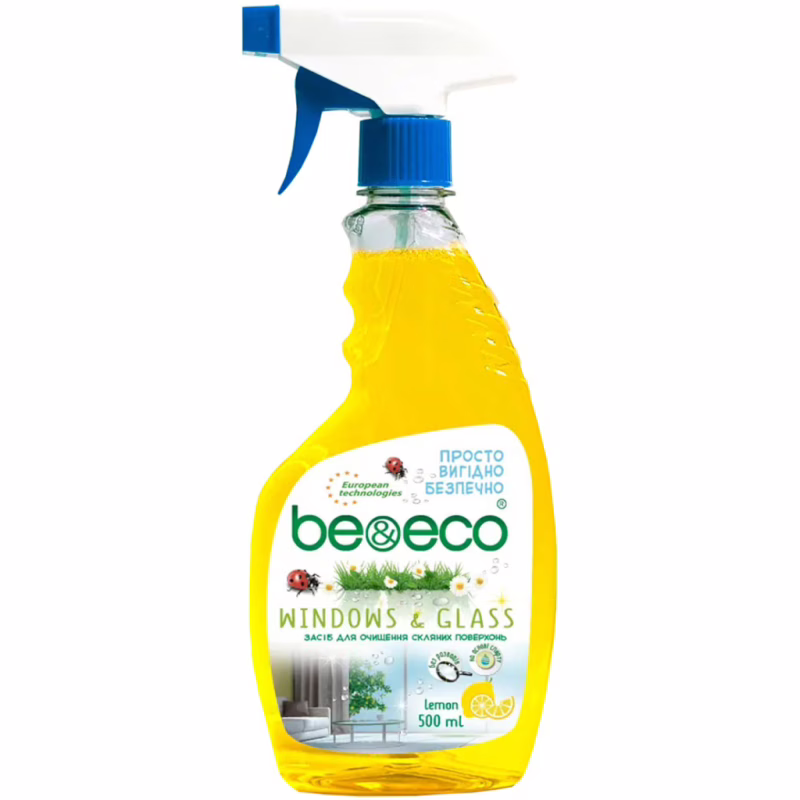 Засіб для миття скла Be&Eco Лимон 500 мл (4820168433443)