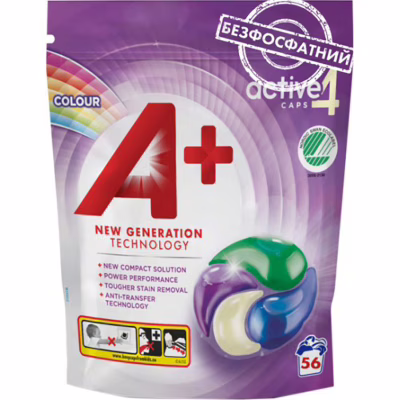 Капсули для прання A+ Color 4 в 1 56 шт. (8435495818328/8435495828785)