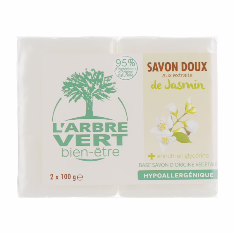 Твердое мыло L'Arbre Vert Жасмин 2 х 100 г (3450601026591)