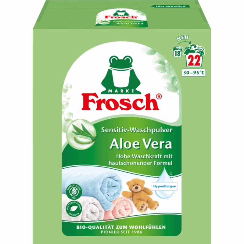 Пральний порошок Frosch Колор Алое Вера 1450 г (4001499960291/4001499969508)