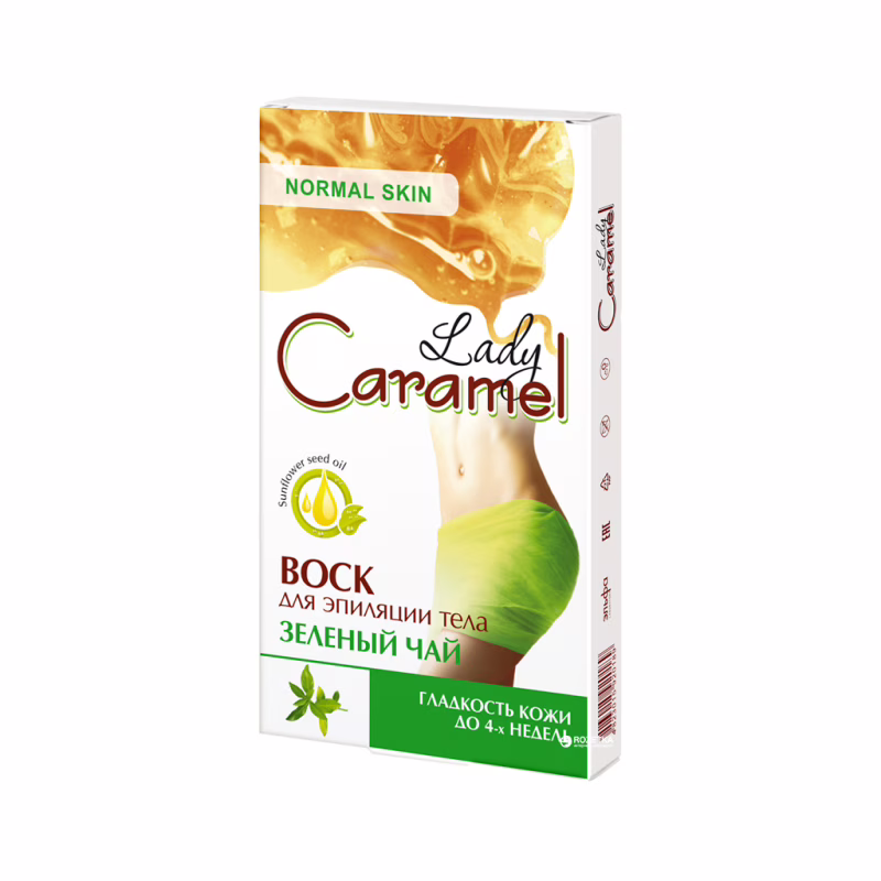 Восковые полоски Caramel Зеленый чай для тела 16 шт. (4823015923210)