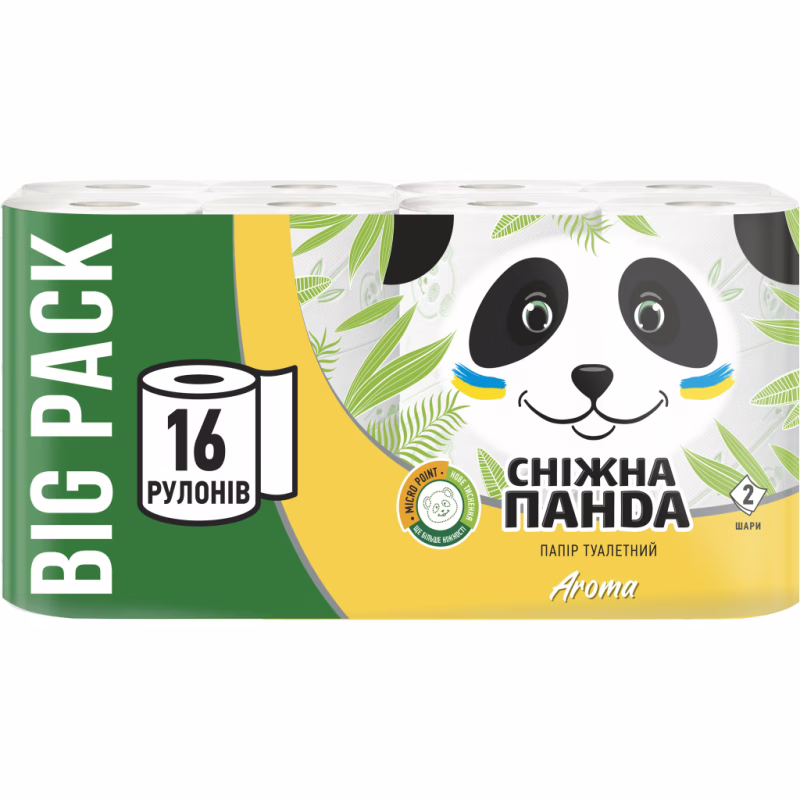 Туалетная бумага Сніжна Панда Aroma 2 слоя 16 рулонов (4820183971289)
