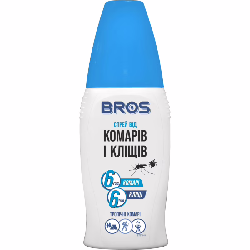 Спрей від комах Bros від комарів і кліщів 100 мл (5904517065154)